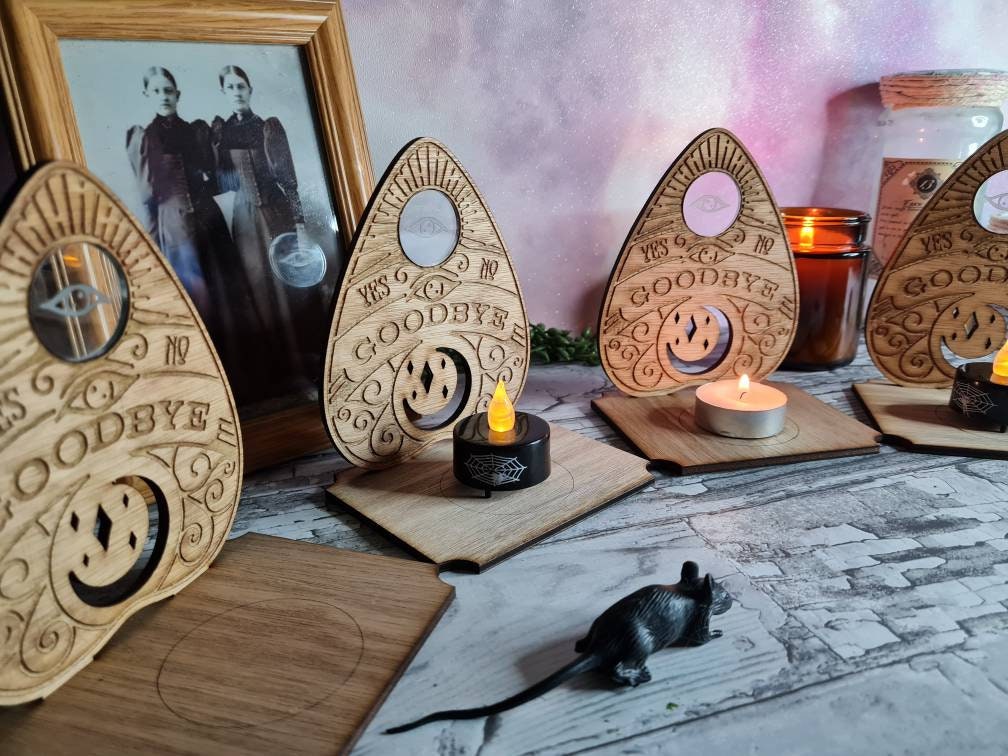 Ouija board game planchette - Candle display stand - Beautiful yet spooky Halloween decoration - novelty - decor - home - zombie - witch