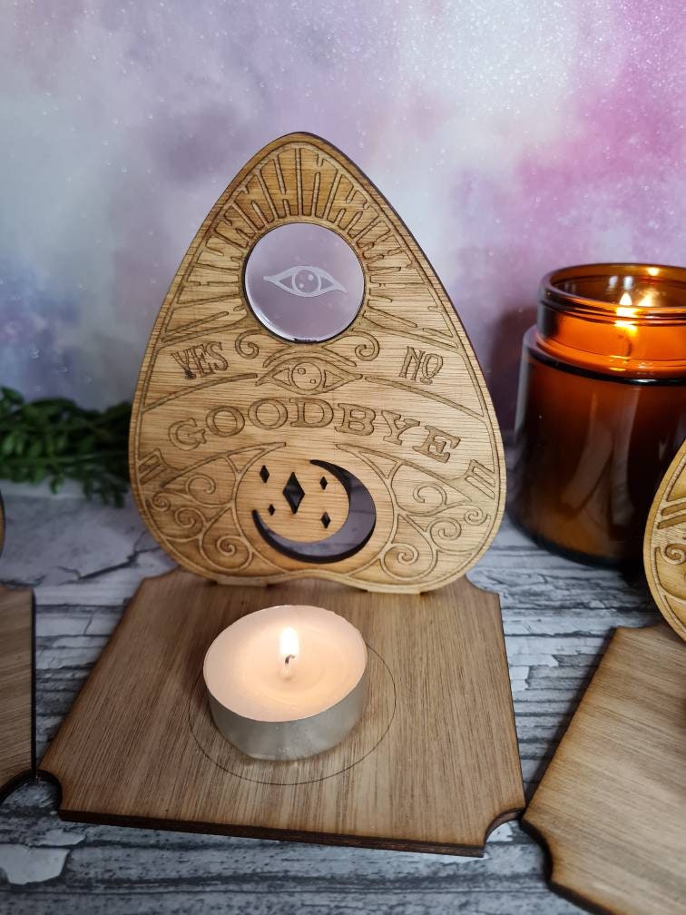 Ouija board game planchette - Candle display stand - Beautiful yet spooky Halloween decoration - novelty - decor - home - zombie - witch