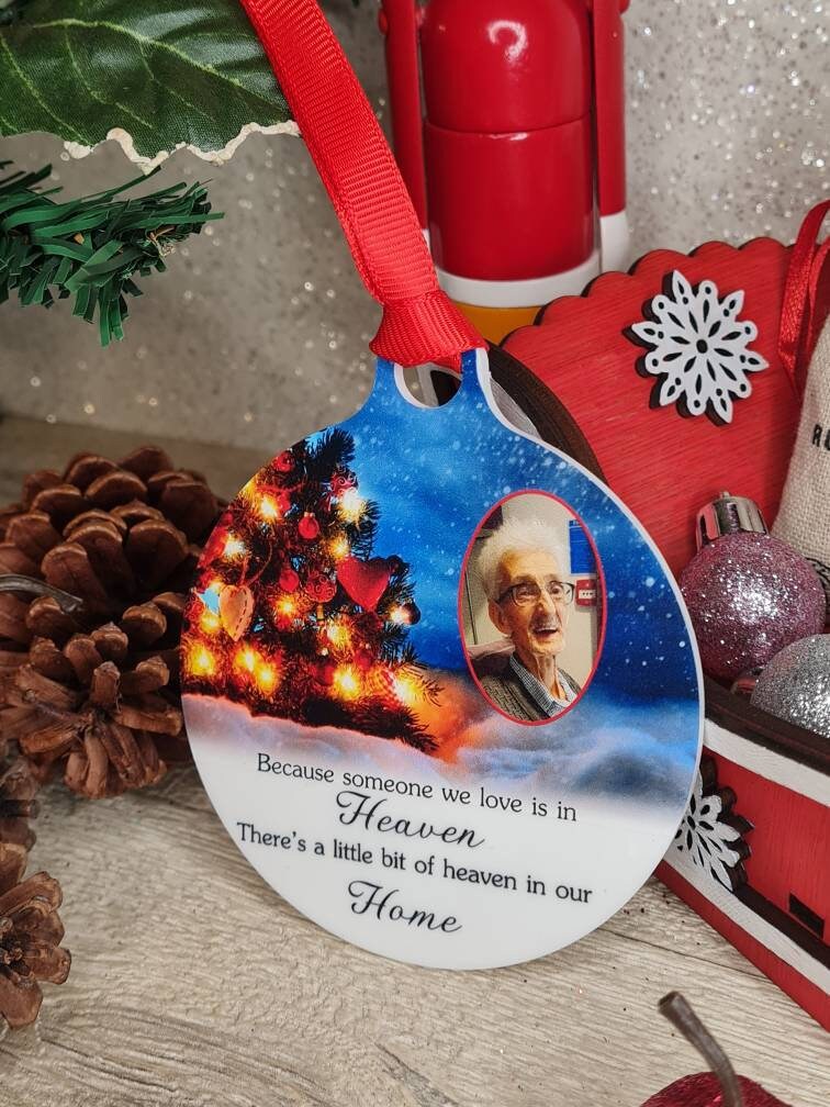 Personalised Christmas memory bauble - picture of your loved one - Remember - memorial - xmas - gift - present - tree - decoration - decor