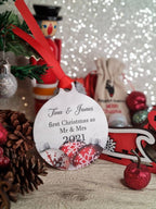 Personalised Christmas memory bauble - first Mr & Mrs or your preference - Newly Wed - xmas - gift - present - tree - decoration - decor
