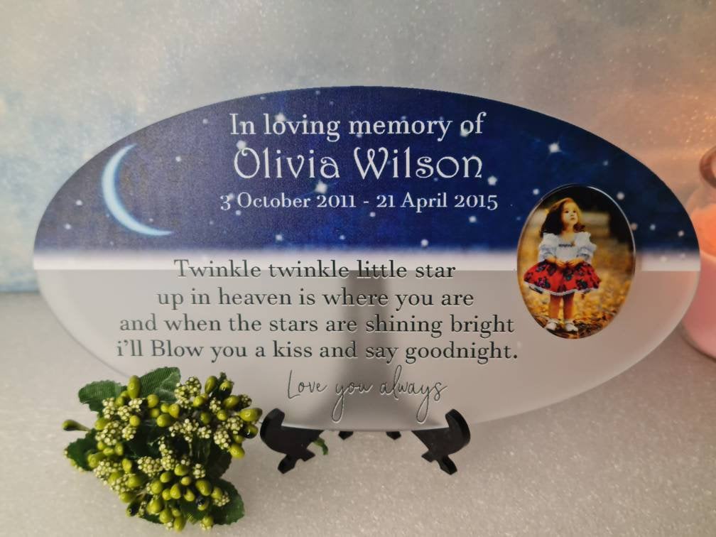 Beautiful personalised childs memorial - anniversary gift - remembering - grave stone - Grave marker - ashes - urn - plot sign - plaque -
