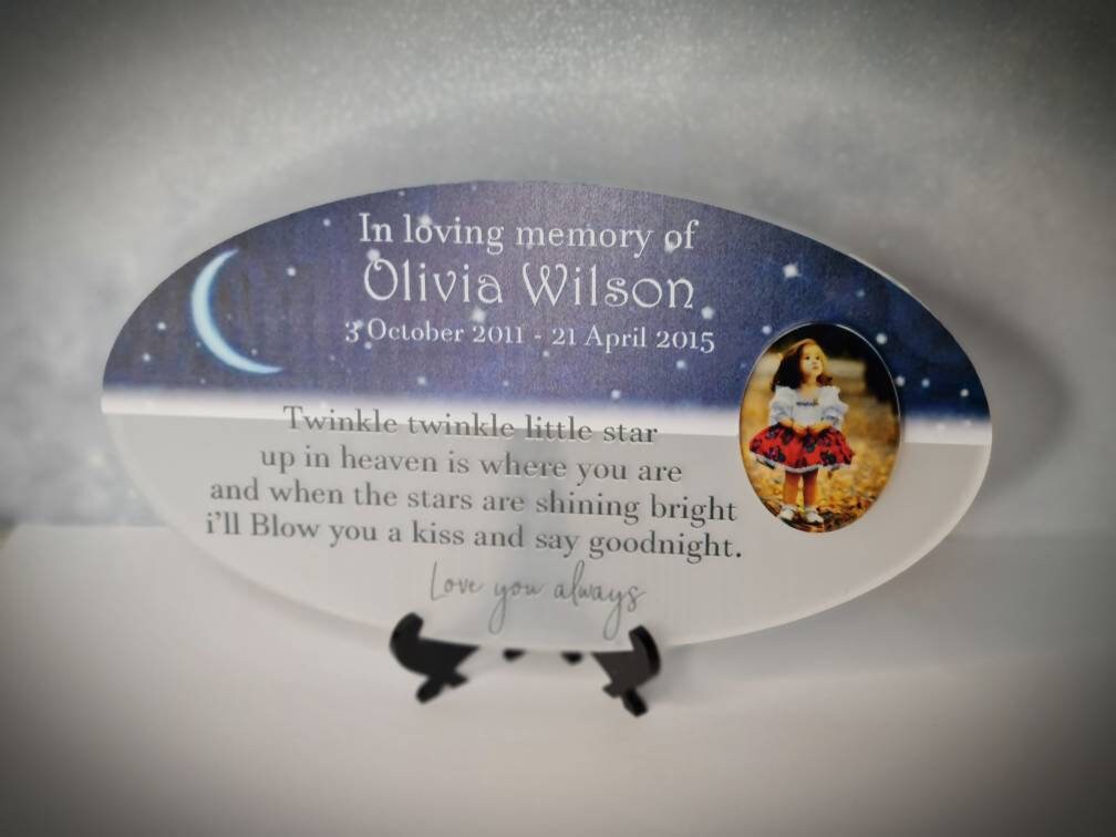 Beautiful personalised childs memorial - anniversary gift - remembering - grave stone - Grave marker - ashes - urn - plot sign - plaque -