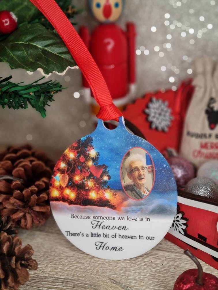 Personalised Christmas memory bauble - picture of your loved one - Remember - memorial - xmas - gift - present - tree - decoration - decor