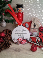 Personalised Christmas memory bauble - first Mr & Mrs or your preference - Newly Wed - xmas - gift - present - tree - decoration - decor
