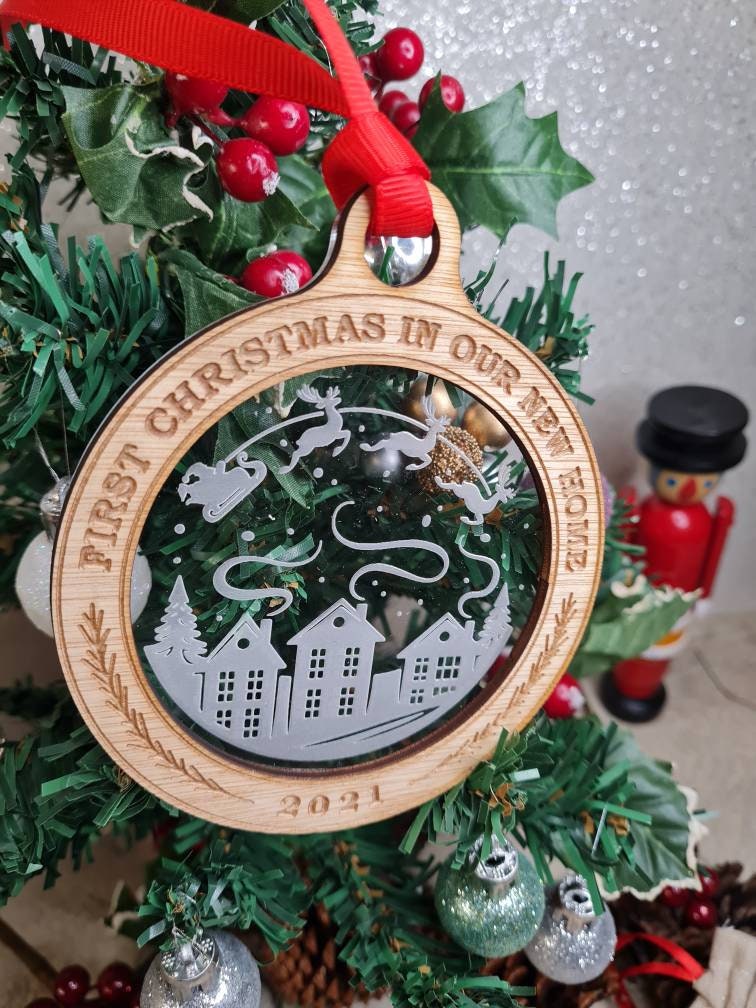 First Christmas in our new home bauble - Beautiful xmas decoration - santa - decor - father christmas - st nick - present - secret santa