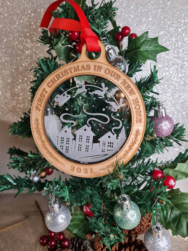 First Christmas in our new home bauble - Beautiful xmas decoration - santa - decor - father christmas - st nick - present - secret santa