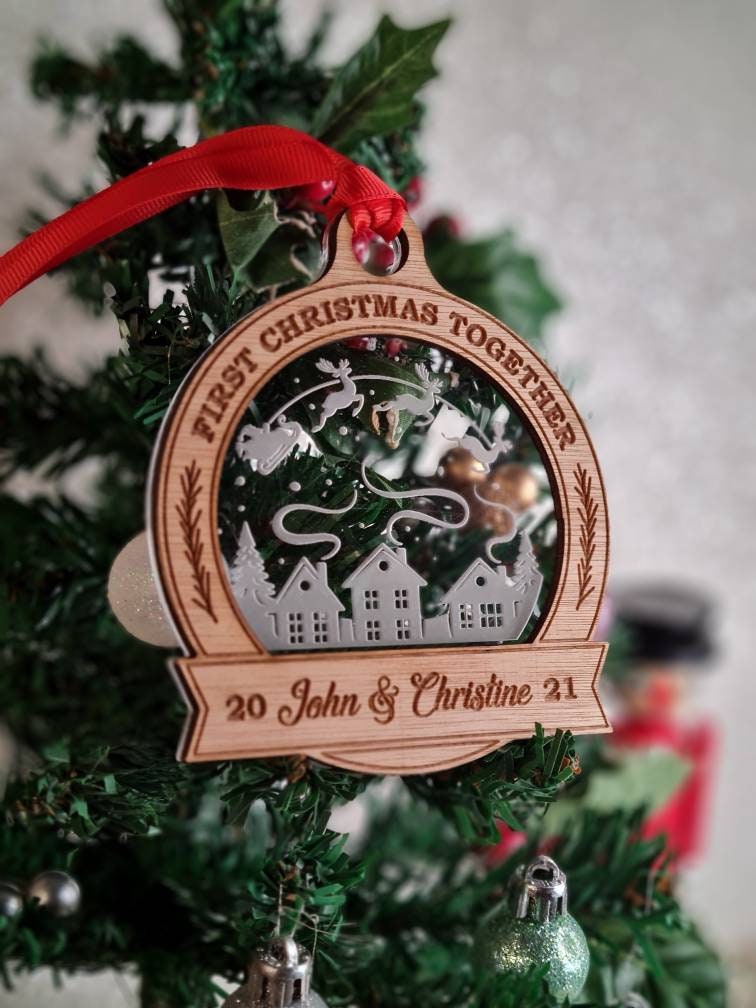 Personalised First Christmas name bauble - Beautiful xmas decoration - santa - decor - father christmas - st nick - present - secret santa