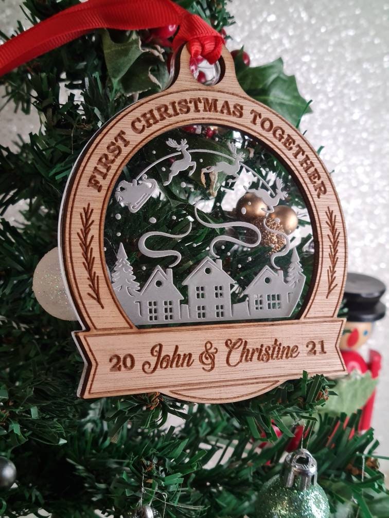 Personalised First Christmas name bauble - Beautiful xmas decoration - santa - decor - father christmas - st nick - present - secret santa