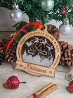 Personalised first Christmas family name bauble - xmas decoration - santa - decor - father christmas - st nick - present - secret santa
