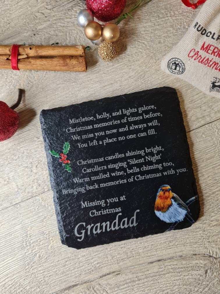 Personalised Christmas memory stone - Remember a loved one - Grave marker - memorial - xmas - gift - present - tree - decoration - decor
