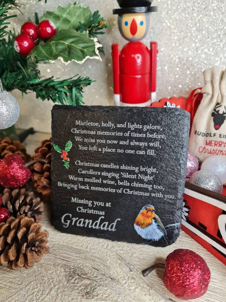 Personalised Christmas memory stone - Remember a loved one - Grave marker - memorial - xmas - gift - present - tree - decoration - decor
