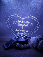 Personalised Wedding colour change light - Centrepiece - Night Light - Illusion Lamp - mood lighting - Marriage - your own choice of text!