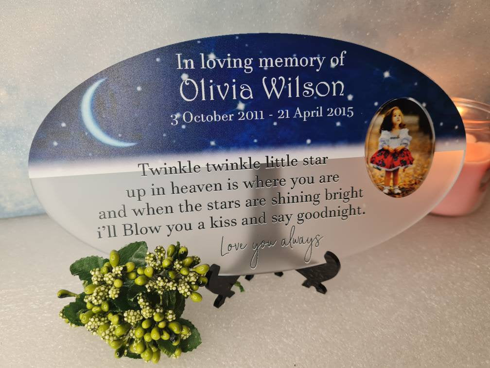 Beautiful personalised childs memorial - anniversary gift - remembering - grave stone - Grave marker - ashes - urn - plot sign - plaque -