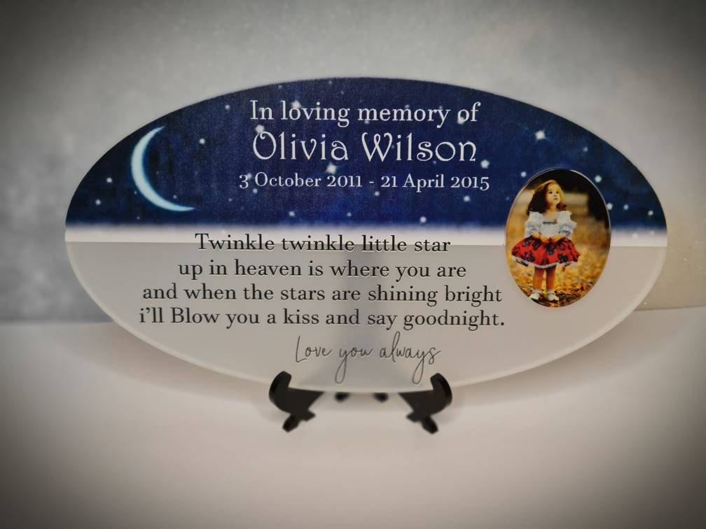 Beautiful personalised childs memorial - anniversary gift - remembering - grave stone - Grave marker - ashes - urn - plot sign - plaque -