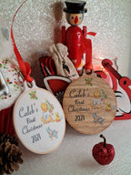 Personalised First Christmas bauble - beautiful gift for Girl or Boy - xmas - gift - tree - Vintage - Retro - decor - sentimental - keepsake