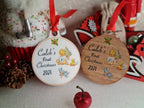 Personalised First Christmas bauble - beautiful gift for Girl or Boy - xmas - gift - tree - Vintage - Retro - decor - sentimental - keepsake
