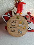 Personalised First Christmas bauble - beautiful gift for Girl or Boy - xmas - gift - tree - Vintage - Retro - decor - sentimental - keepsake