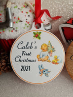 Personalised First Christmas bauble - beautiful gift for Girl or Boy - xmas - gift - tree - Vintage - Retro - decor - sentimental - keepsake