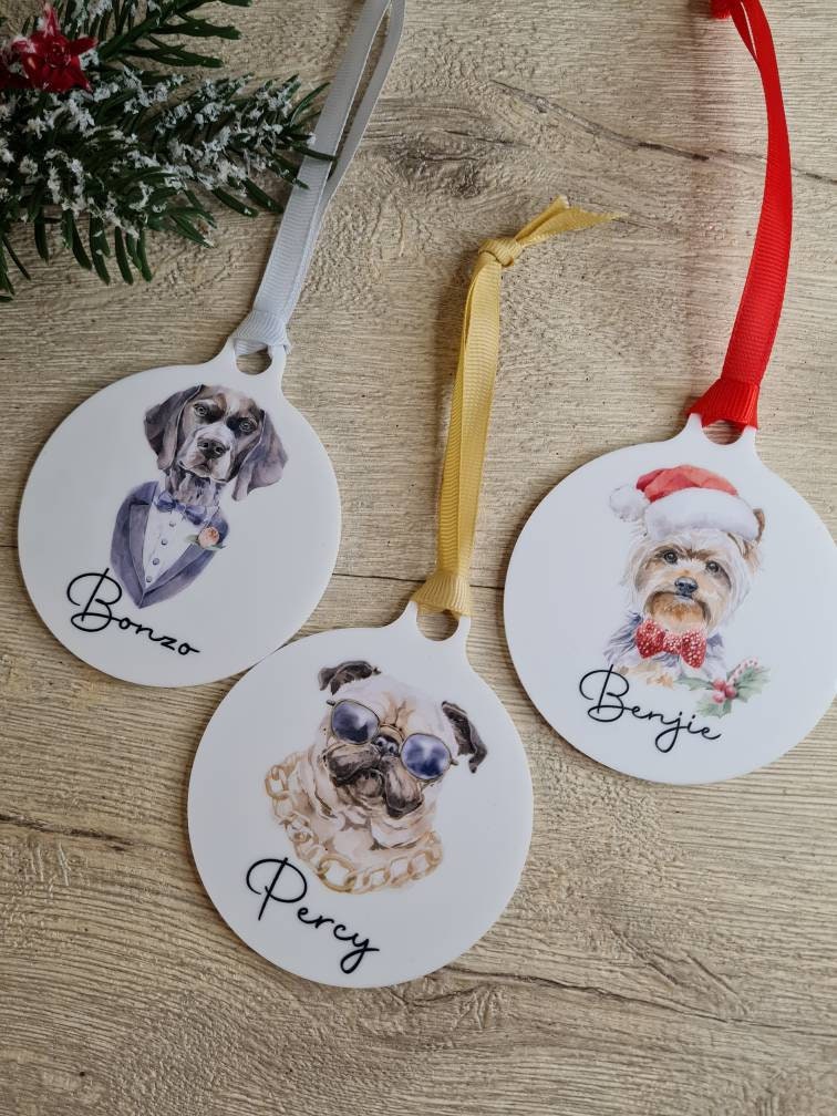 Personalised Christmas Dog pet bauble - Your own design! - Funny gift - Add your own accessories - present - tree - decoration - decor -