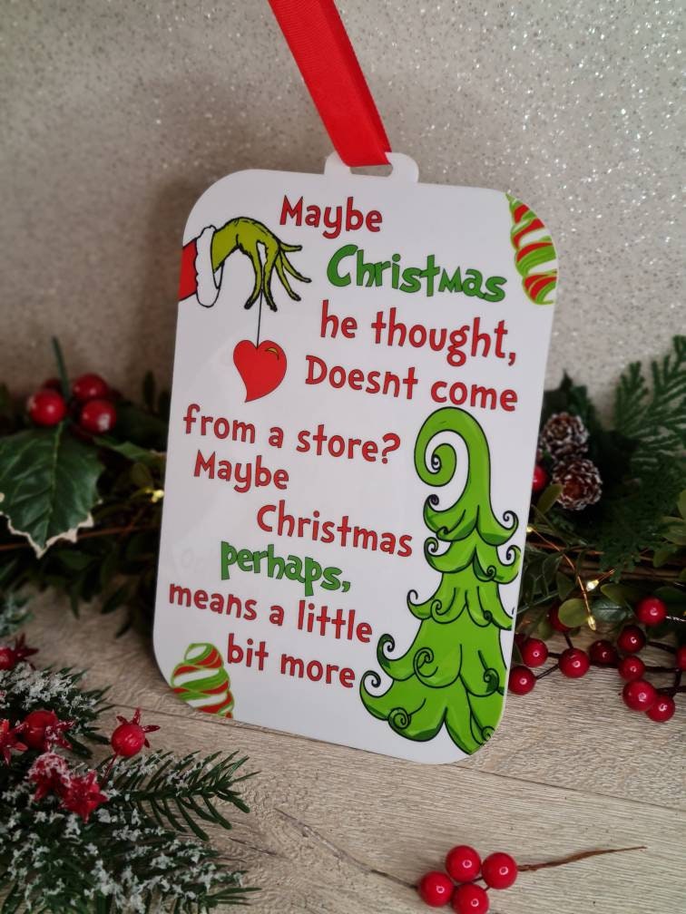 The Grinch extra large bauble sign - christmas plaque - xmas decoration - decor - gift - present - festive - cute decor -
