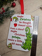 The Grinch extra large bauble sign - christmas plaque - xmas decoration - decor - gift - present - festive - cute decor -