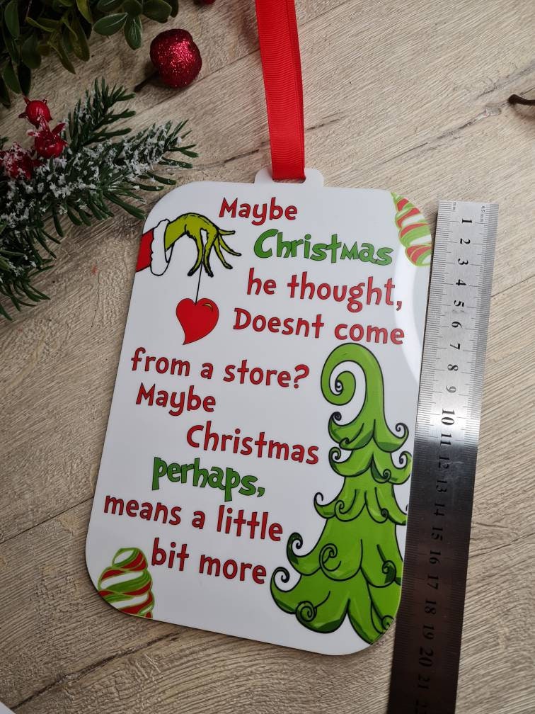 The Grinch extra large bauble sign - christmas plaque - xmas decoration - decor - gift - present - festive - cute decor -