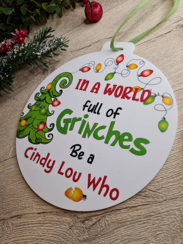 large bauble style sign - christmas plaque - xmas decoration - decor - gift - present - festive - cute decor - Movie - Xmas - Fun - Family