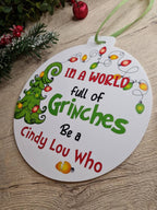 large bauble style sign - christmas plaque - xmas decoration - decor - gift - present - festive - cute decor - Movie - Xmas - Fun - Family