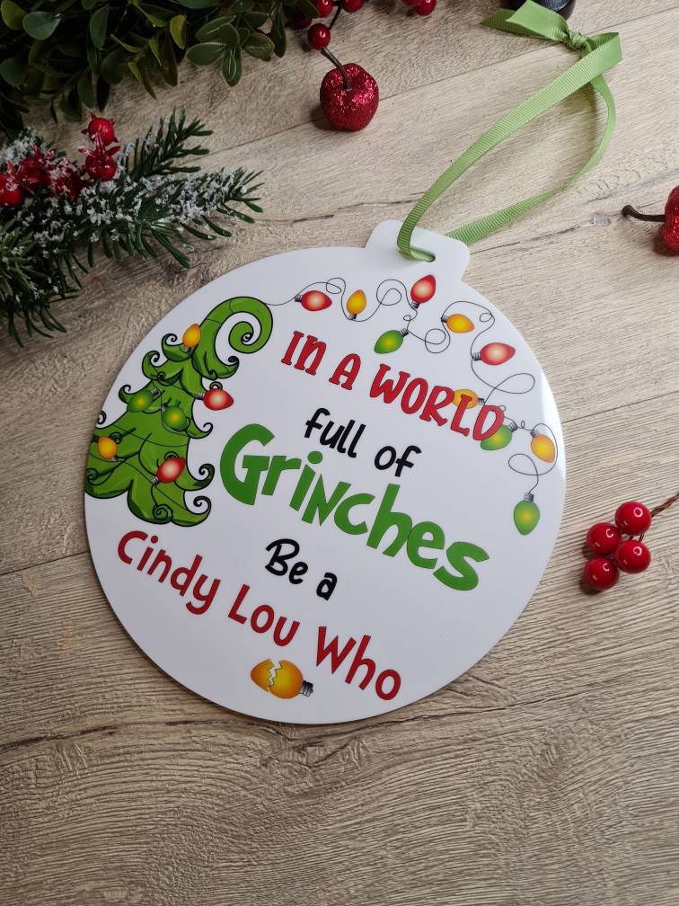 large bauble style sign - christmas plaque - xmas decoration - decor - gift - present - festive - cute decor - Movie - Xmas - Fun - Family