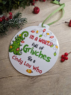 large bauble style sign - christmas plaque - xmas decoration - decor - gift - present - festive - cute decor - Movie - Xmas - Fun - Family