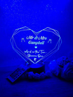 Personalised Wedding colour change light - Centrepiece - Night Light - Illusion Lamp - mood lighting - Marriage - your own choice of text!