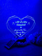 Personalised Wedding colour change light - Centrepiece - Night Light - Illusion Lamp - mood lighting - Marriage - your own choice of text!
