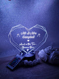 Personalised Wedding colour change light - Centrepiece - Night Light - Illusion Lamp - mood lighting - Marriage - your own choice of text!
