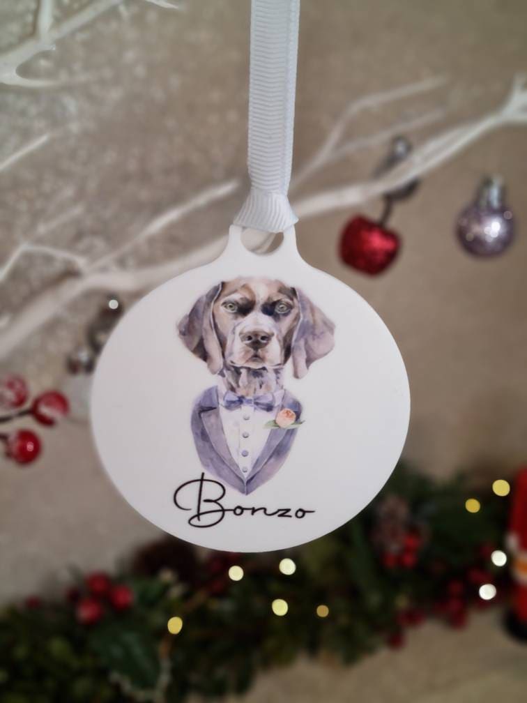 Personalised Christmas Dog pet bauble - Your own design! - Funny gift - Add your own accessories - present - tree - decoration - decor -