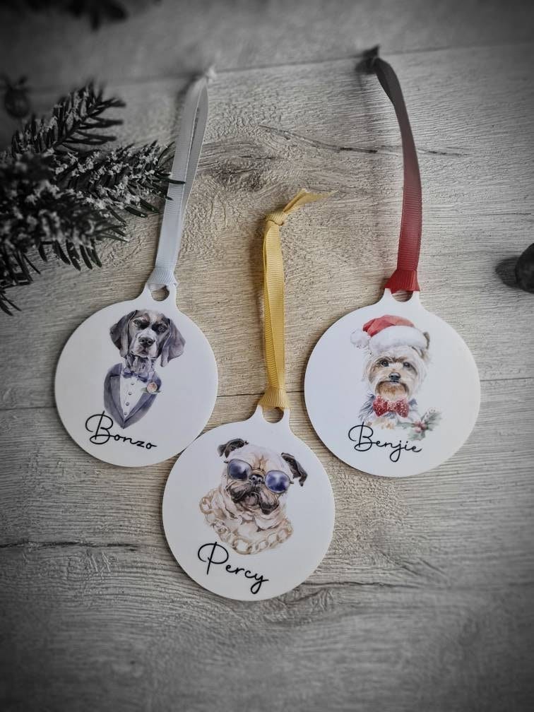 Personalised Christmas Dog pet bauble - Your own design! - Funny gift - Add your own accessories - present - tree - decoration - decor -