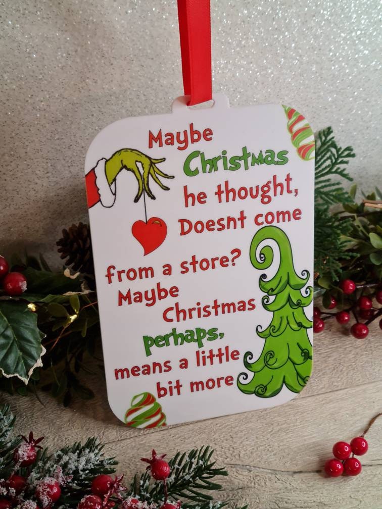 The Grinch extra large bauble sign - christmas plaque - xmas decoration - decor - gift - present - festive - cute decor -