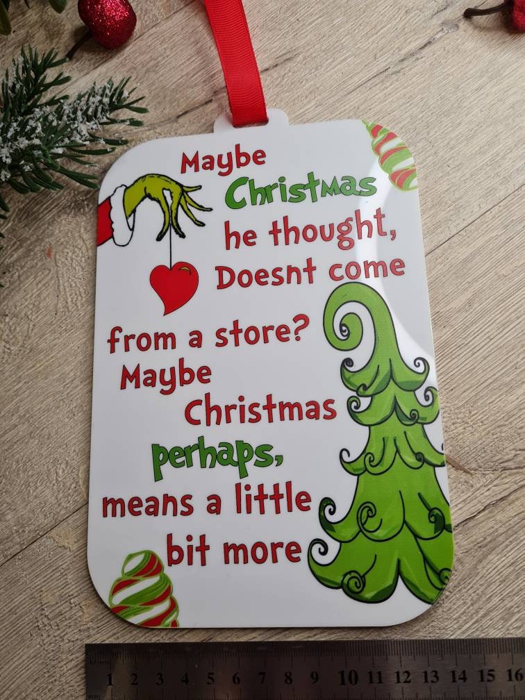 The Grinch extra large bauble sign - christmas plaque - xmas decoration - decor - gift - present - festive - cute decor -