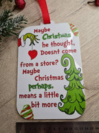 The Grinch extra large bauble sign - christmas plaque - xmas decoration - decor - gift - present - festive - cute decor -