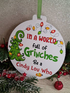large bauble style sign - christmas plaque - xmas decoration - decor - gift - present - festive - cute decor - Movie - Xmas - Fun - Family