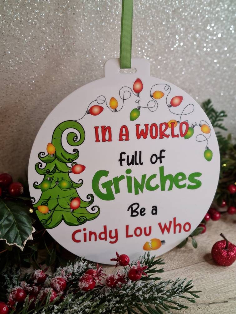 large bauble style sign - christmas plaque - xmas decoration - decor - gift - present - festive - cute decor - Movie - Xmas - Fun - Family