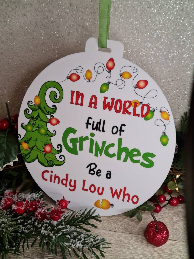 large bauble style sign - christmas plaque - xmas decoration - decor - gift - present - festive - cute decor - Movie - Xmas - Fun - Family