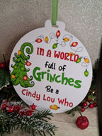 large bauble style sign - christmas plaque - xmas decoration - decor - gift - present - festive - cute decor - Movie - Xmas - Fun - Family