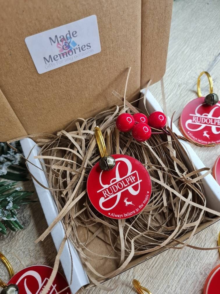 Rudolph's lost Tag - Personalised - great stocking filler - children's surprise - lost button - driving license - keepsake - first Christmas