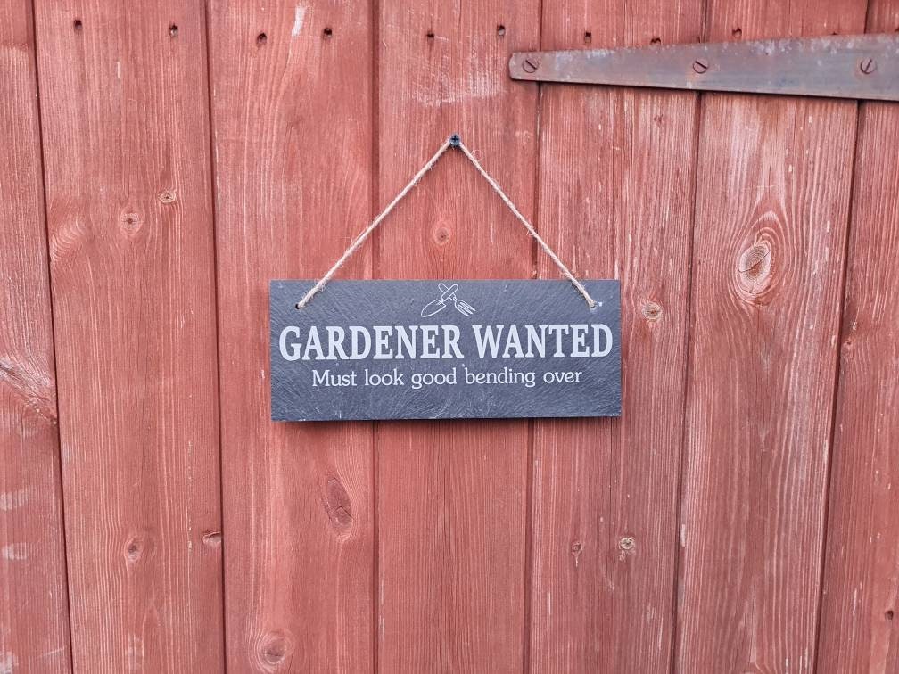Funny garden decoration - engraved onto high quality Welsh slate - great gift for garden lover - Gardening - flowers - rockery - yard art