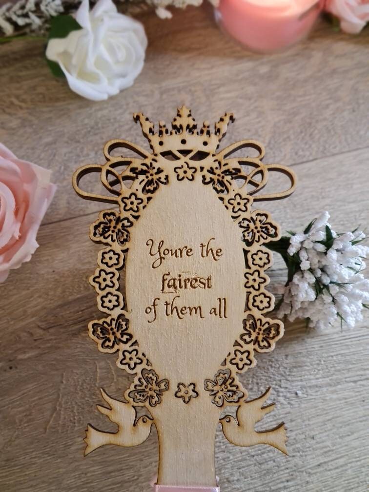 Beautiful personalised Princess hand mirror - makeup mirror - little girls - daughter - granddaughter - crown - tiara - castle - birthday