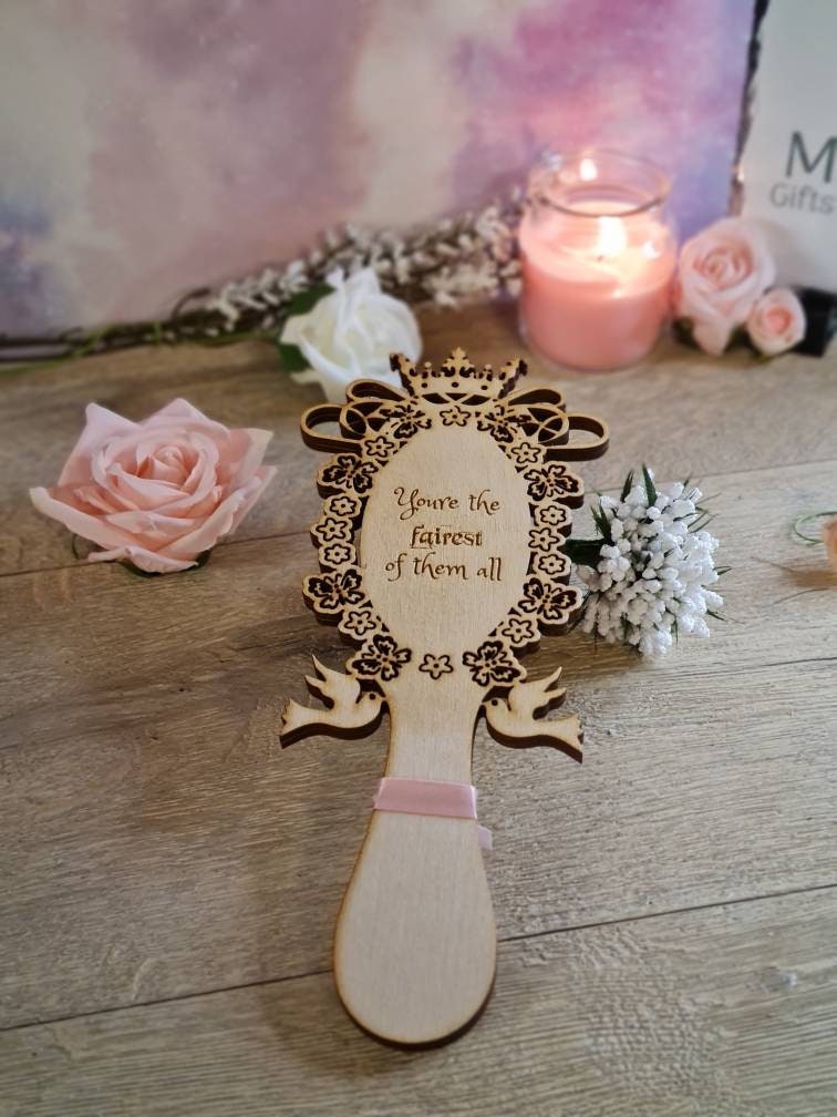 Beautiful personalised Princess hand mirror - makeup mirror - little girls - daughter - granddaughter - crown - tiara - castle - birthday