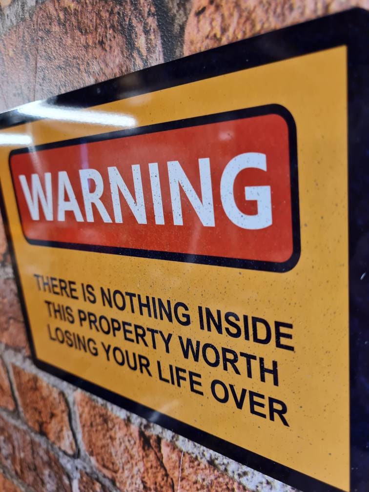 Wooden security sign - Property protection - Work premises - Warn away intruders - cctv - Novelty decoration - home - garden - workshop