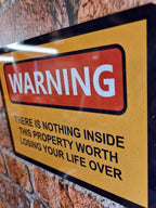 Wooden security sign - Property protection - Work premises - Warn away intruders - cctv - Novelty decoration - home - garden - workshop