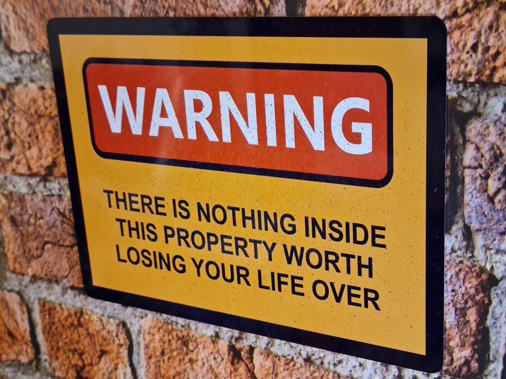 Wooden security sign - Property protection - Work premises - Warn away intruders - cctv - Novelty decoration - home - garden - workshop