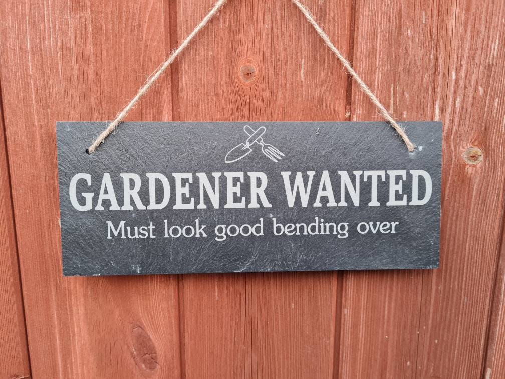 Funny garden decoration - engraved onto high quality Welsh slate - great gift for garden lover - Gardening - flowers - rockery - yard art